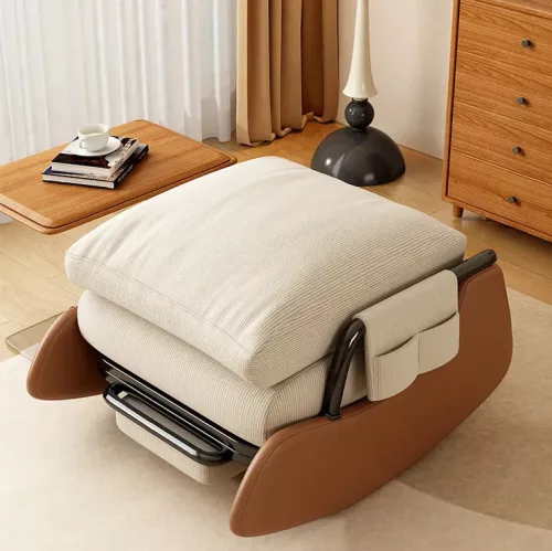 Foldable swing armchair with footrest