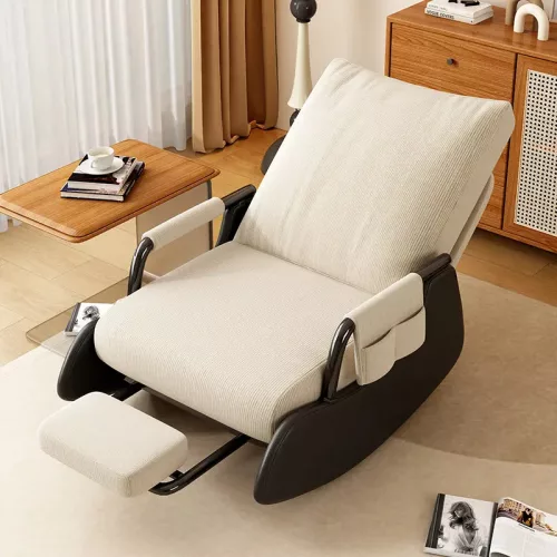 Foldable swing armchair with footrest