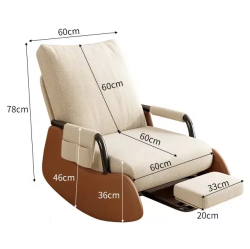 Foldable swing armchair with footrest