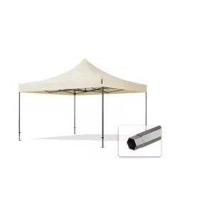   TP 4x4m összecsukható 750N acél vázas pavilon, oldalfal nélkül - krém