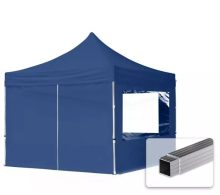   Professional összecsukható sátrak ECO 300 g/m2 ponyvával, alumínium szerkezettel, 4 oldalfallal - 3x3m kék