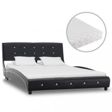 VID fekete műbőr ágy matraccal 120 x 200 cm