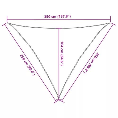  100% poliészter oxford szövet napvitorla 2,5x2,5x3,5 m