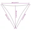  100% poliészter oxford szövet napvitorla 3,6x3,6x3,6 m 