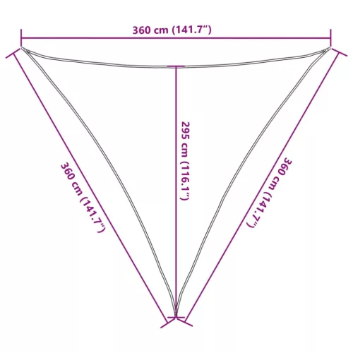  100% poliészter oxford szövet napvitorla 3,6x3,6x3,6 m 