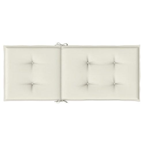  6 db krémszínű szövet magas háttámlájú székpárna 120x50x4 cm