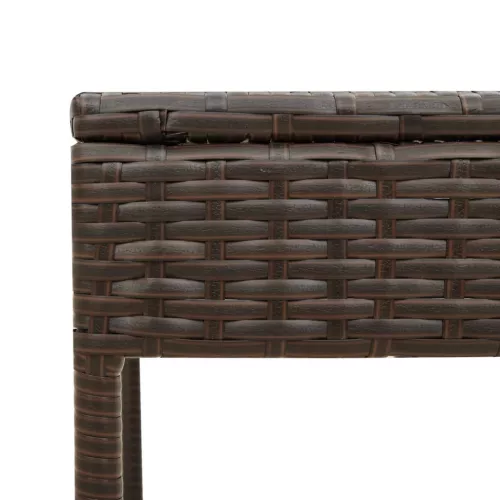  2 db barna polyrattan napozóágy asztallal