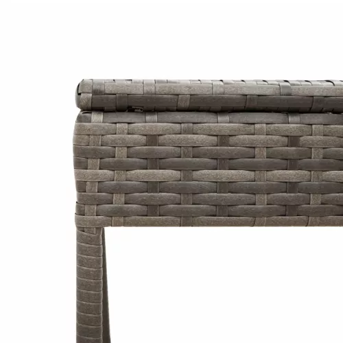  2 db szürke polyrattan napozóágy asztallal