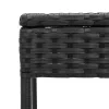  2 db fekete polyrattan napozóágy asztallal