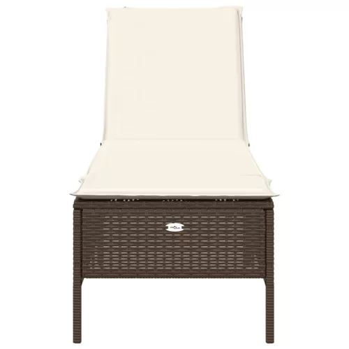  barna polyrattan napozóágy párnával