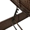  barna polyrattan napozóágy párnával
