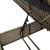  szürke polyrattan napozóágy párnával