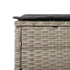  világosszürke polyrattan napozóágy párnával