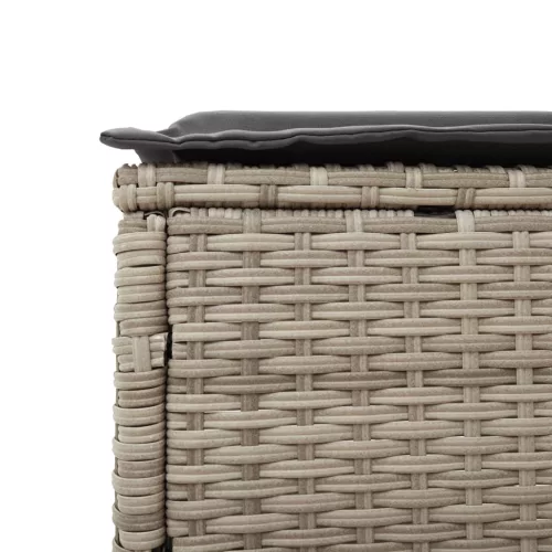  világosszürke polyrattan napozóágy párnával