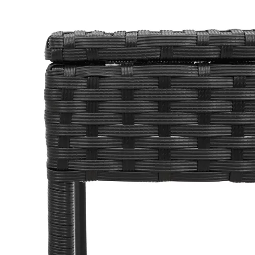  fekete polyrattan napozóágy asztallal és párnával