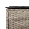  világosszürke polyrattan napozóágy asztallal és párnával