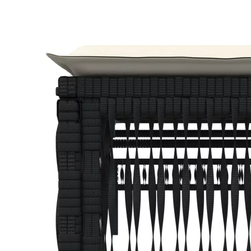  fekete polyrattan napozóágy párnával
