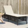  barna polyrattan napozóágy párnával