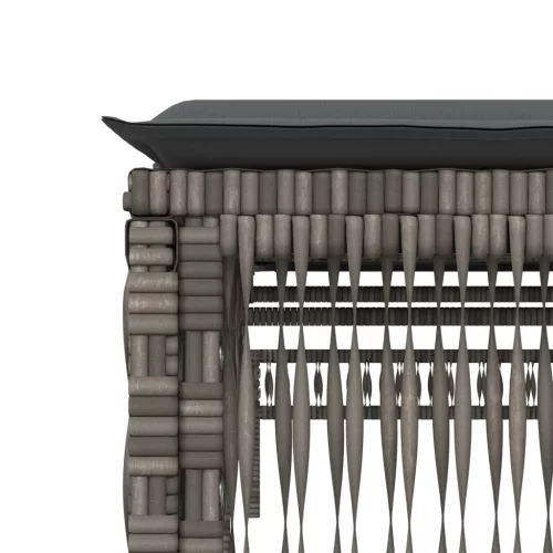  szürke polyrattan napozóágy párnával