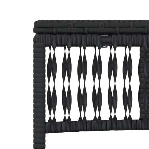 2 db fekete polyrattan napozóágy asztallal