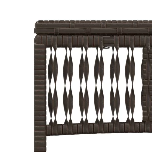  2 db barna polyrattan napozóágy asztallal
