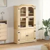  Corona tömör fenyőfa vitrinszekrény 103,5 x 42 x 180 cm