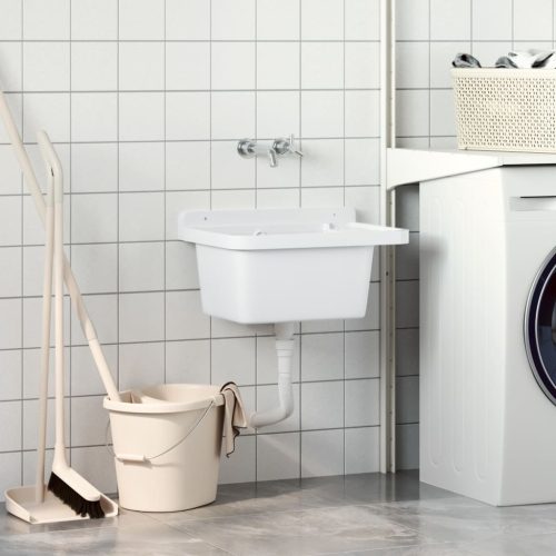  fehér gyanta falra szerelhető mosdókagyló 50x35x24 cm