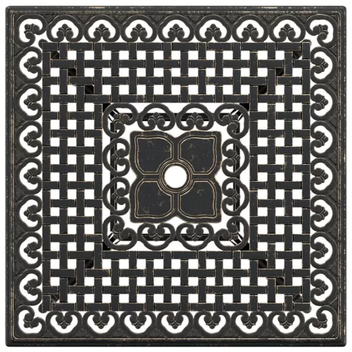  bronzszínű öntött alumínium kerti asztal 80x80x75 cm