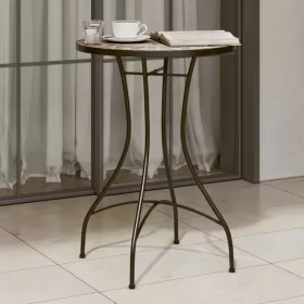    terrakotta/fehér kerámia mozaikmintás bisztróasztal Ø50x70 cm