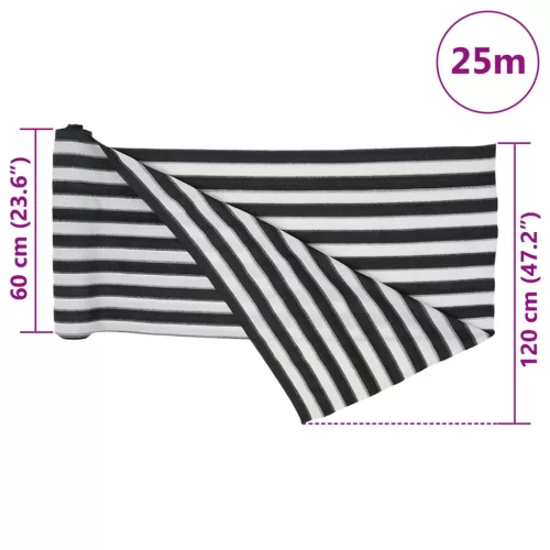  antracitszürke és fehér HDPE belátásgátló háló 1,2x25 m 75 g/m²
