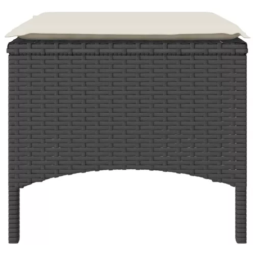  2 személyes fekete polyrattan kerti kanapé asztallal/székkel