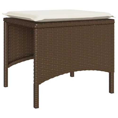  2 személyes barna polyrattan kerti kanapé asztallal/székkel