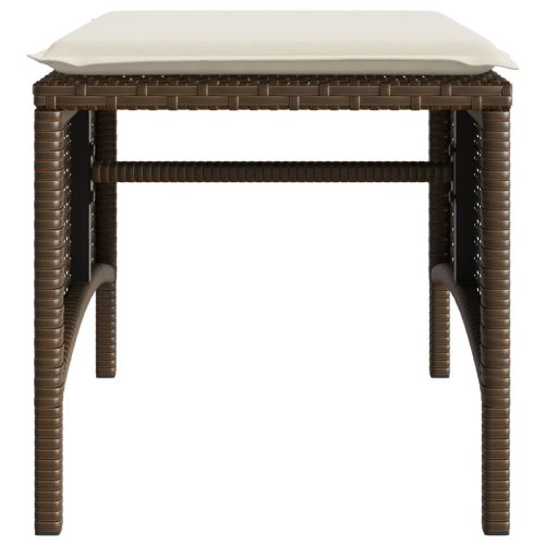  2 személyes barna polyrattan kerti kanapé asztallal/székkel