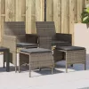  2 személyes szürke polyrattan kerti kanapé asztallal/székkel