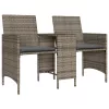  2 személyes szürke polyrattan kerti kanapé asztallal/székkel