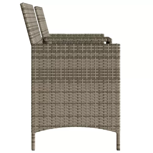  2 személyes szürke polyrattan kerti kanapé asztallal/székkel