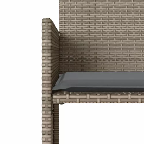  2 személyes szürke polyrattan kerti kanapé asztallal/székkel