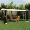  krémszínű acél pavilon hálós oldalakkal 4 x 3 m