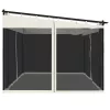 krémszínű acél pavilon hálós oldalakkal 4 x 3 m