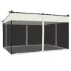  krémszínű acél pavilon hálós oldalakkal 4 x 3 m