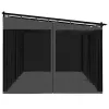  antracitszürke acél pavilon hálós oldalakkal 6 x 3 m