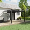  Fali Felszerelésű Pavilon Antracitszürke 3 x 3 m Acél