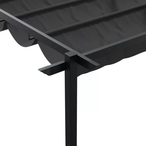  Fali Felszerelésű Pavilon Antracitszürke 3 x 3 m Acél