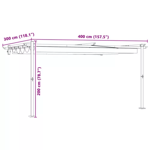  Fali Felszerelésű Pavilon Krém 3 x 4 m Acél
