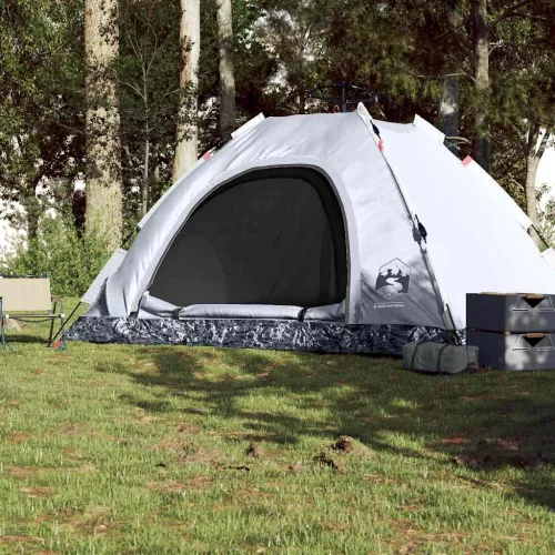 5 személyes fehér sötétítőszövet felugró kempingsátor