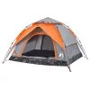  3 személyes szürke és narancs kupola alakú felugró kempingsátor
