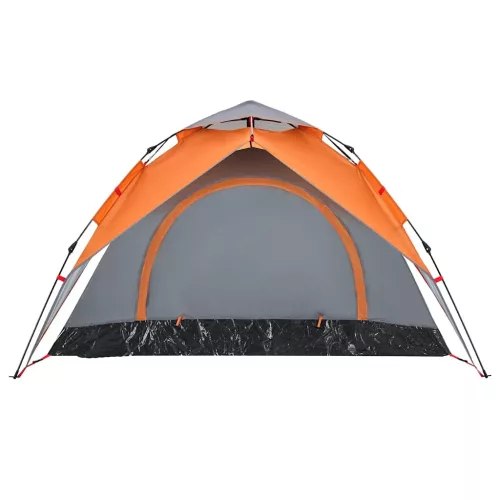  3 személyes szürke és narancs kupola alakú felugró kempingsátor