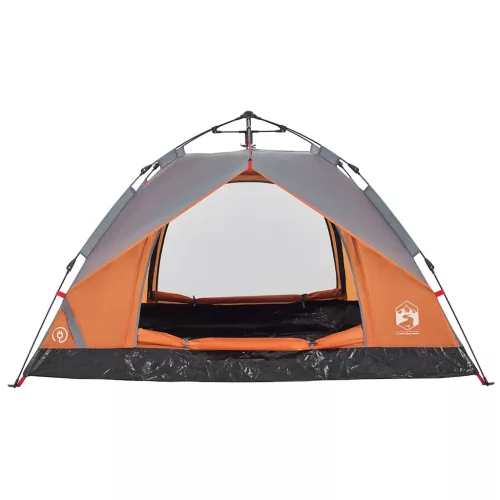  2 személyes szürke és narancs kupola alakú felugró kempingsátor