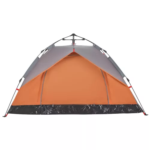  3 személyes szürke és narancs kupola alakú felugró kempingsátor