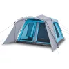  9 személyes kék felugró családi sátor tornáccal